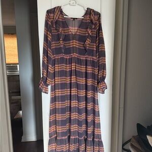 Madewell Multicolor Plaid Long Sleeve Dress